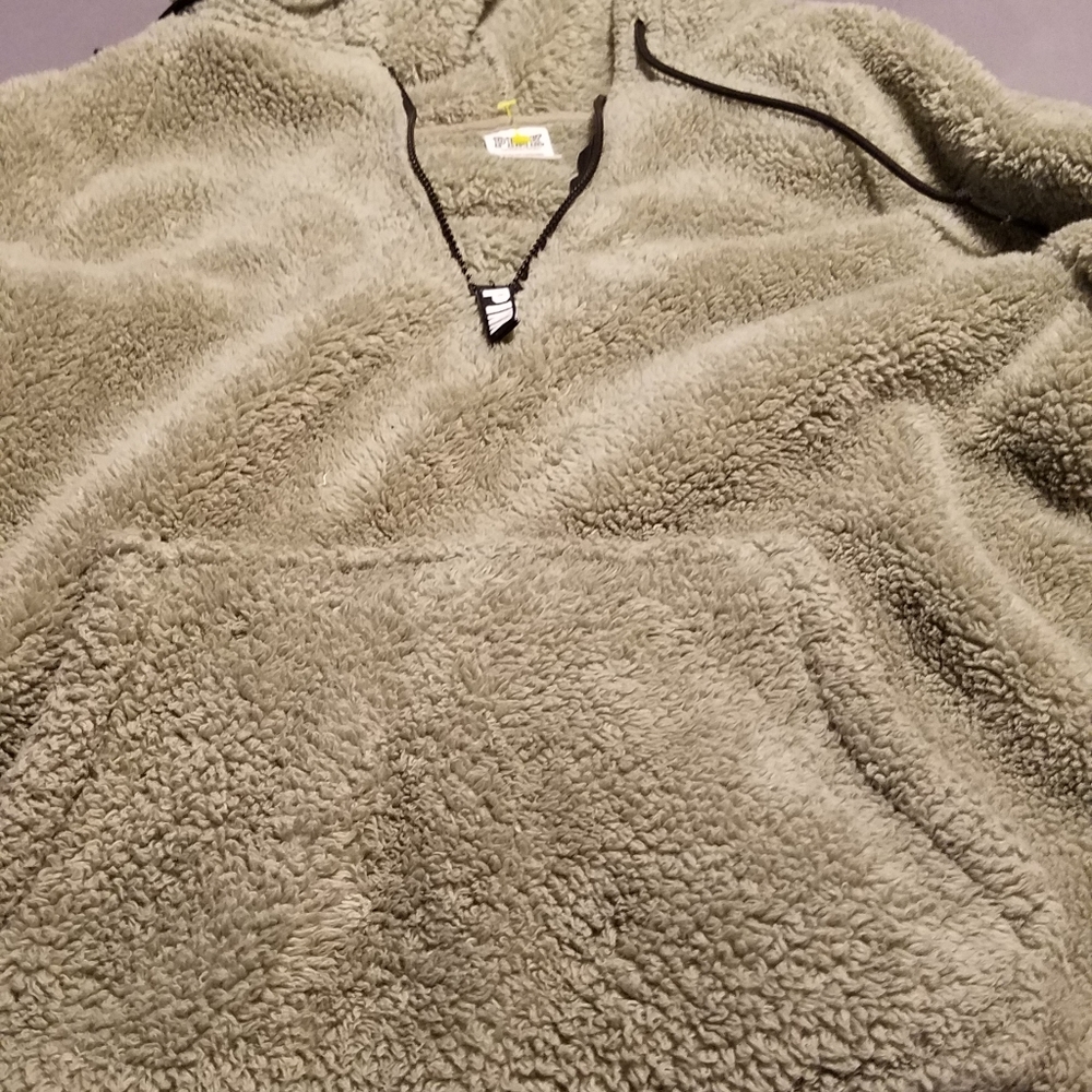 Pink vs green sherpa hoodie